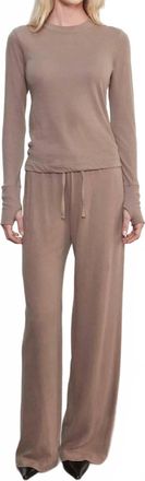Enza Costa Cashmere Drawcord Pant In Walnut