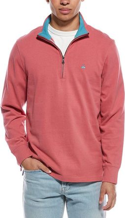 Brooks Brothers Sueded Jersey Open Hem 1/2-Zip Pullover