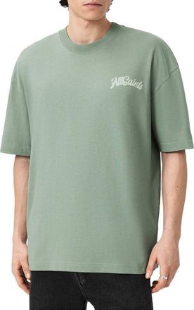 AllSaints Odyssey Cotton Graphic T-Shirt in Spring Green at Nordstrom, Size Xx-Large