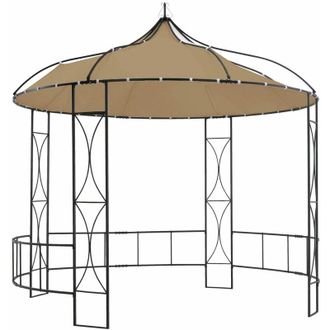 vidaXL Cenador Redondo Gris Taupe 300x290 Cm Vidaxl