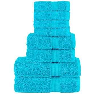vidaXL Juego De Toallas Premium Solund 8 Unidades Turquesa 600 Gsm Vidaxl