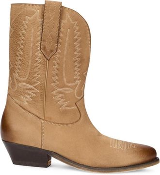 Golden Goose Low Wish Star Boots - Dames - Cowboylaarzen - Beige - 36 EU - Leer - Schoenen