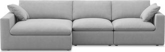 Castlery Modular Customized Wide Chaise Sectional Sofa with Machine Washable Covers and Feather-filled Cushions - Light Gray by Castlery