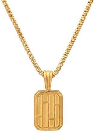 HMY Jewelry Mens 14K Gold Plated Sterling Silver Dog Tag Pendant Necklace at Nordstrom Rack