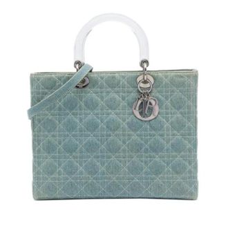 Dior Pre-owned Lady Satchel - Dames - Vintage Handtas - Blauw - ONE Size - Denim - Vintage