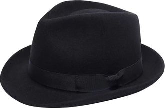 Generic Royal Stallion Premium Australian Wool Crushable Trilby Hat - Black - 100% Pure Wool, Cotton Sweatband, Grosgrain Band, Classic Fedora-Style Hat (UK, 