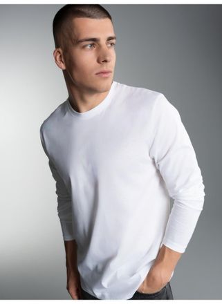Trigema T-Shirt TRIGEMA TRIGEMA Langarmshirt aus 100% Baumwolle, Herren, Gr. XXL, weiss (wei&szlig;), 100% Baumwolle, Basic, Shirts T-Shirt