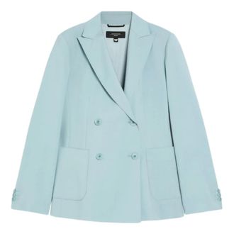 Max Mara Dames, Jassen, Blauw, Maat: 2XS Poliester