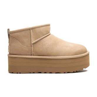 UGG Winter Boots, female, Beige, 6 UK, Suede Wool Blend Flat Shoes