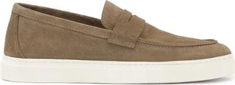 Kazar Taupe sneakers met slip-on bovenwerk - Heren - Loafers - Beige - 44 EU - Leer - Schoenen