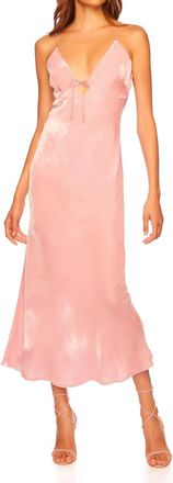 Susana Monaco Velvet Silk Bias Cut Dress In Ballet Slipper