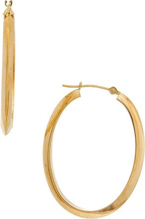 Italian Gold, Inc 10K 2.5X30mm Knife Edge Oval Hoop Earrings