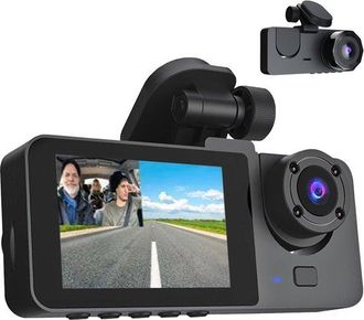 OEM C&aacute;mara De Salpicadero De 3 Canales (delantera Y Trasera): C&aacute;mara Frontal E Interior De 1080p Con Visi&oacute;n Nocturna, Monitor De Aparcamiento