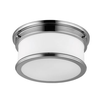 Netlighting Payne 2 Light Bathroom Flush Mount Ceiling Light Polished Chrome IP44 E27 in Grey