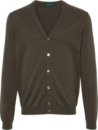 Zanone button-up cotton cardigan - men - Cotton - 46 - Green