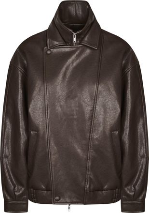 Eleh Glossy Dark Brown Oversized Jacket