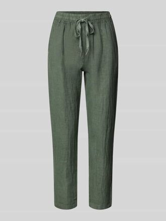 Zabaione Leinenhose mit elastischem Bund in Khaki, Gr&ouml;&szlig;e XL