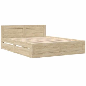 vidaXL Estructura De Cama Con Cabecera 2 Pcs Sonoma 153 X 203 Cm Vidaxl