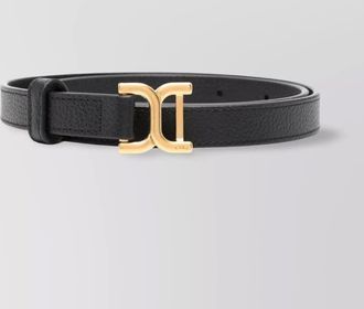 Chlo&eacute; adjustable textured belts gold-tone buckle