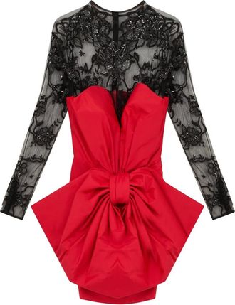 Moschino Kleedjes, Dames, Veelkleurig, S, Leer, Jurk met strikceintuur
