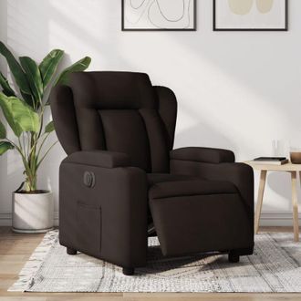 vidaXL Poltrona Elettrica Reclinabile Marrone Scuro in Tessuto - Vidaxl