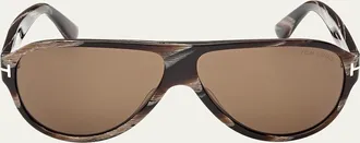 Tom Ford Mens Samuele Acetate Aviator Sunglasses
