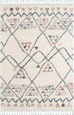 Nazar Rugs Alfombra de salon &eacute;tnica crema 120x170 estilo bereber