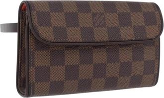 Louis Vuitton Pre-owned Damier Ebene Waist Bag - Dames - Vintage Heuptassen - Bruin - ONE Size - Leer - Vintage