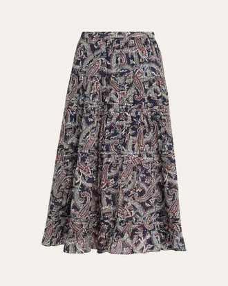 Veronica Beard Heatheralyn Paisley Skirt