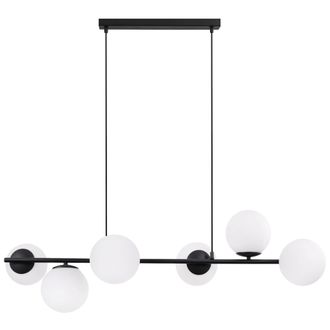 OEM L&aacute;mpara Colgante Siena Negra 6 Pantallas Planas Blancas E14