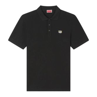 Kenzo Polo Shirts, male, Black, Size: XL Wild Tiger Slim-fit Polo Shirt