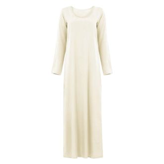 Generic Womens Nightdress Long Pleated Sleepwear Long Sleeve Night Dress Crew Neck Sleep Shirt for Women T-Shirt Sleep Shirt Comfortable Nightwear Soft Women 