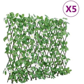 vidaXL Enrejado Expansible De Hiedra Artificial Verde 5 Uds 186x30 Cm Vidaxl