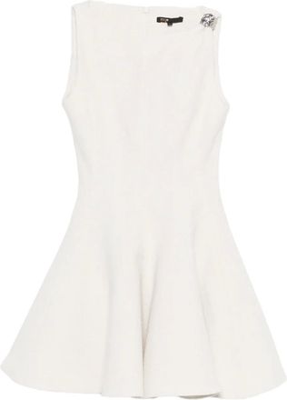 Maje Katoenen jurk met gesp applicatie - Wit