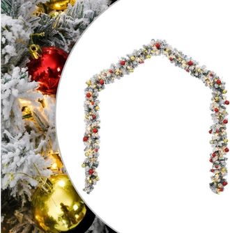 vidaXL Guirnalda De Navidad Con Bolas Y Luces Led Pvc Verde 10 M Vidaxl