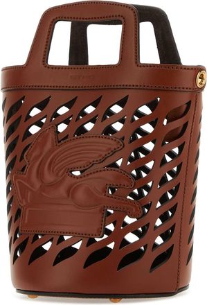 Etro Womens Brown Leather Coffa Bucket Bag 101 Borse A Secchiello
