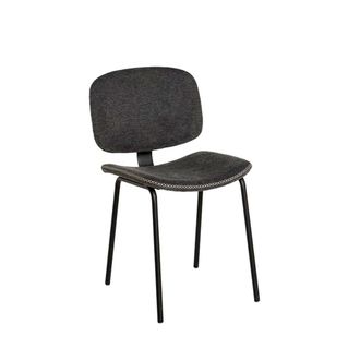 Koketto Home Silla tapizada gris oscuro con asiento y respaldo curvo