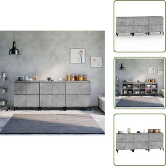 vidaXL The Living Store Credenze 3pz Grigio Cemento 60x35x70 cm in Legno Multistrato - Credenze grigio cemento