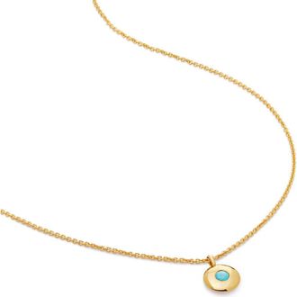 Monica Vinader December Birthstone Turquoise Pendant Necklace in 18K Gold Vermeil/December at Nordstrom