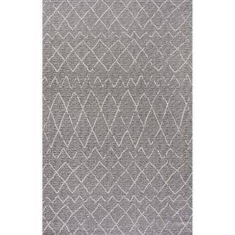 Jonathan Y Designs Madaba Moroccan Trellis Indoor/Outdoor Area Rug in Gray/cream at Nordstrom, Size 2Ft 0In X 8Ft 0In