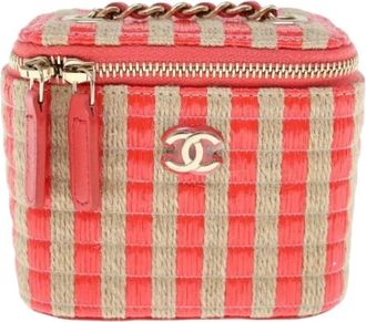 Chanel Pre-owned Classic Vanity Case with Chain - Dames - Vintage Mini Tas - Veelkleurig - ONE Size - Jute - Vintage