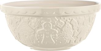 Mason Cash Gingerbread Lane Mixing Bowl Size 18, 2.85-Quart, Cream