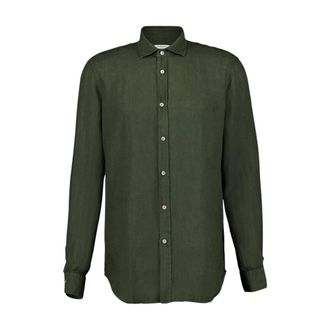 Boglioli Olijf Linnen Overhemd - Heren - Casual Overhemden - Groen - 3XL - Linnen - Overhemden