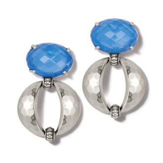 Brighton Womens Moon Bold Post Drop Earrings In Blue