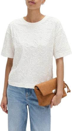 M&S Collection Boxy Appliqu&eacute; T-Shirt in Soft White at Nordstrom, Size 12