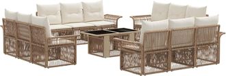 vidaXL Conjunto De Sof&aacute;s De Jard&iacute;n 13 Uds. Beige Y Blanco Crema Vidaxl
