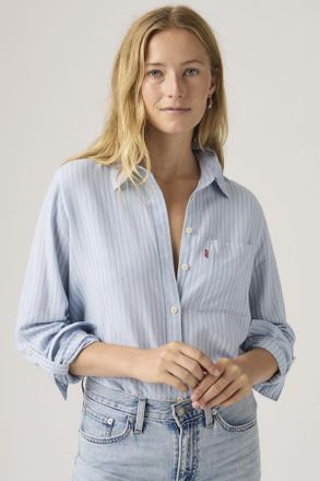Levi's Camisa Darlene Utility - Mujer - L - Azul / Cannita Stripe Kentucky Blue