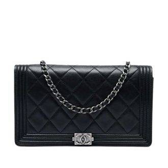 Chanel Pre-owned Boy Wallet on Chain - Dames - Pre-owned - Zwart - Maat: ONE Size Leer