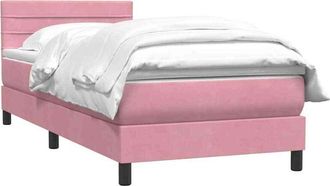 vidaXL Cama Box Spring Con Colch&oacute;n Terciopelo Rosa 90x220 Cm Vidaxl
