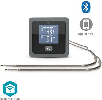 Nedis Termometro Para Carne Con Bluetooth Sondas Dobles Y Control Inteligente Mediante Aplicacion 210022505 210022505